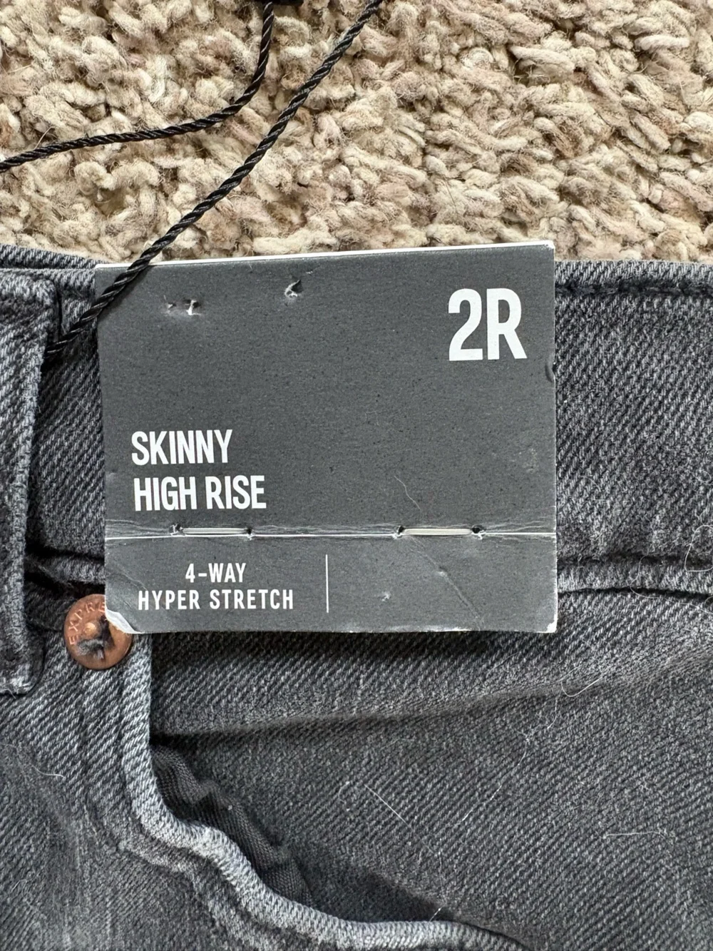 Express Women's Black Skinny Jeans with Knee Rips